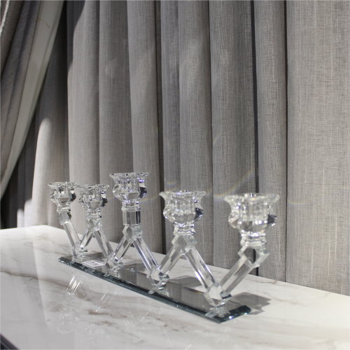 5 Headed Crystal Candle Holder