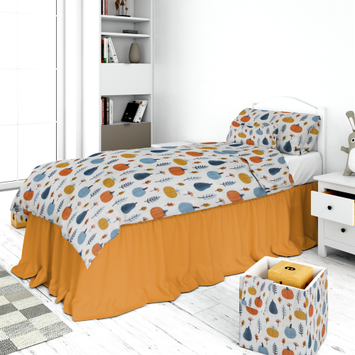 Multicolour Pumpkin 100% Organic Cotton Muslin Fabric