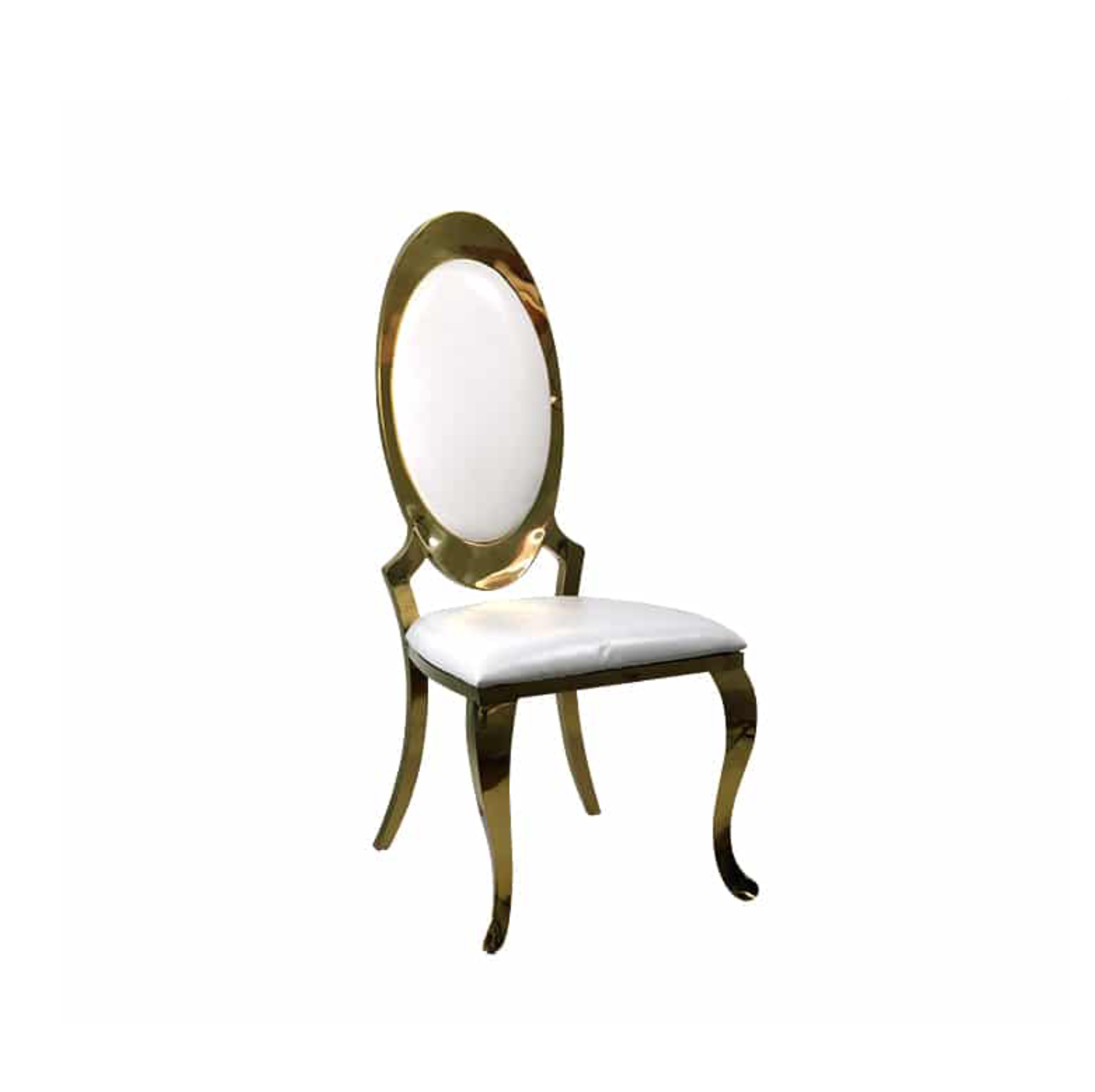 Gold Rim Stainless Steel Back Wedding Chair