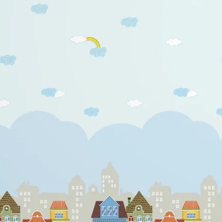 Colourful City Pvc Wallpaper