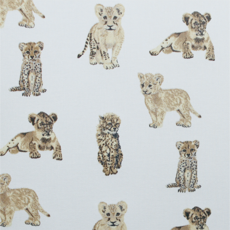 Baby Big Cats Kids Safari Novelty Fabric 140Cm