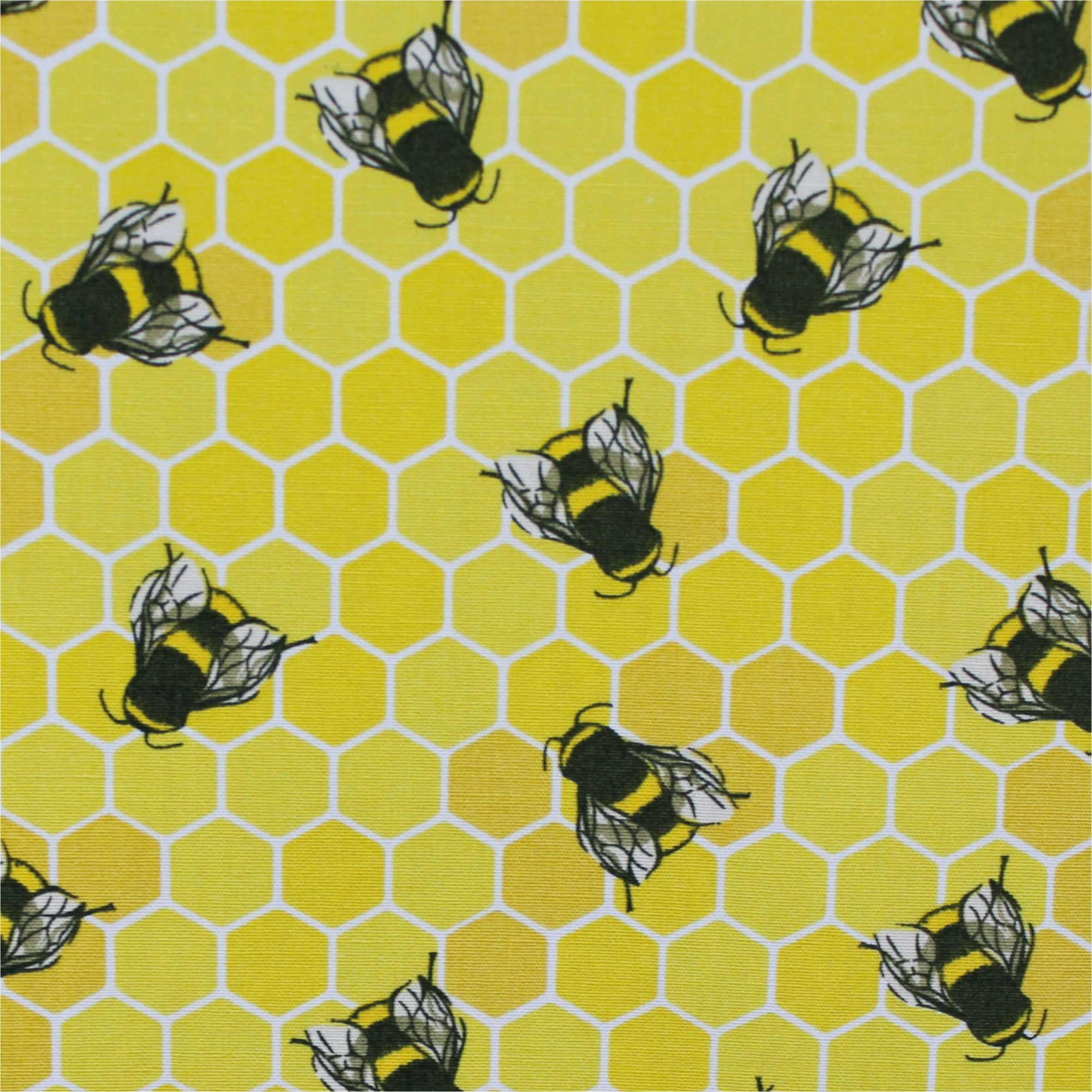 Honey Comb Bees Novelty Fabric - Yellow 140Cm