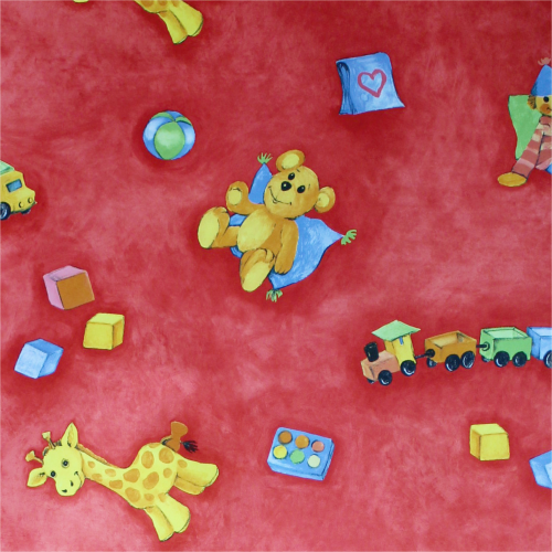 Red Playful Silky Novelty Fabric 140Cm