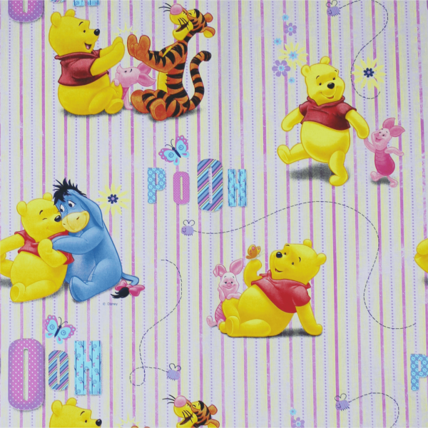 Winnie The Pooh Stripes Novelty Fabric 140Cm