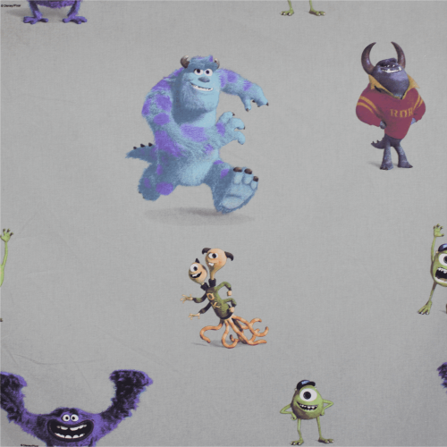 Monsters Inc Grey Novelty Fabric 140Cm