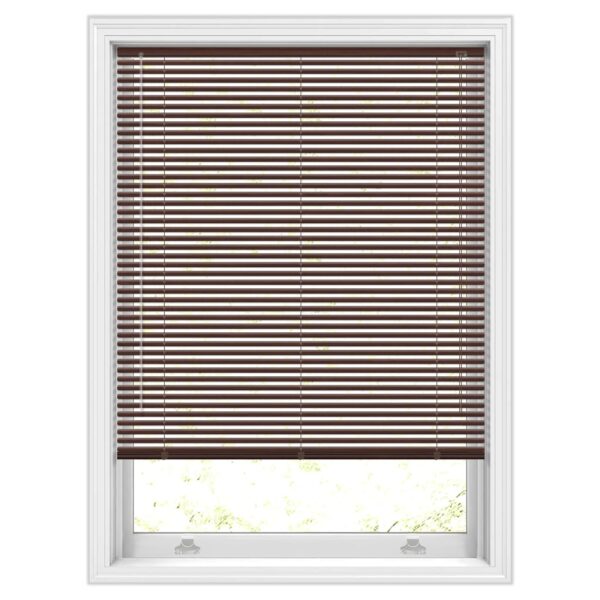 Venetian Ready Made Blinds Pvc - Woodgrain Mahogany