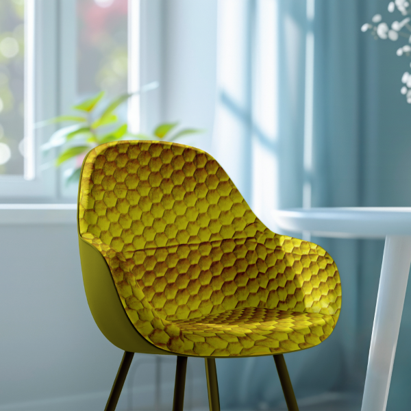Loom Belle Hexa Quilted Velvet Upholstery Fabric - Honey