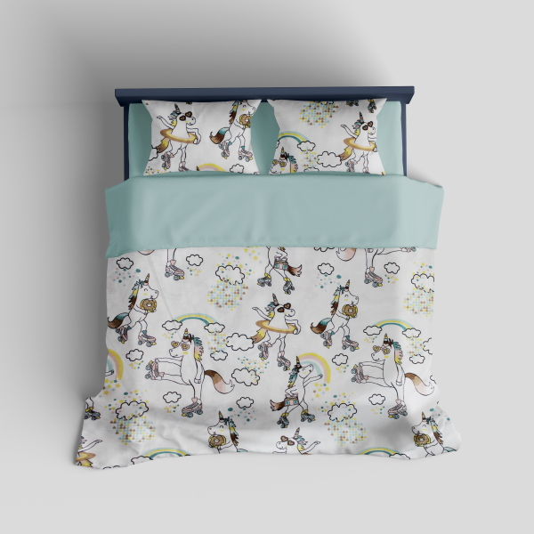 Roller Skater Unicorn 100% Turkish Cotton Fabric