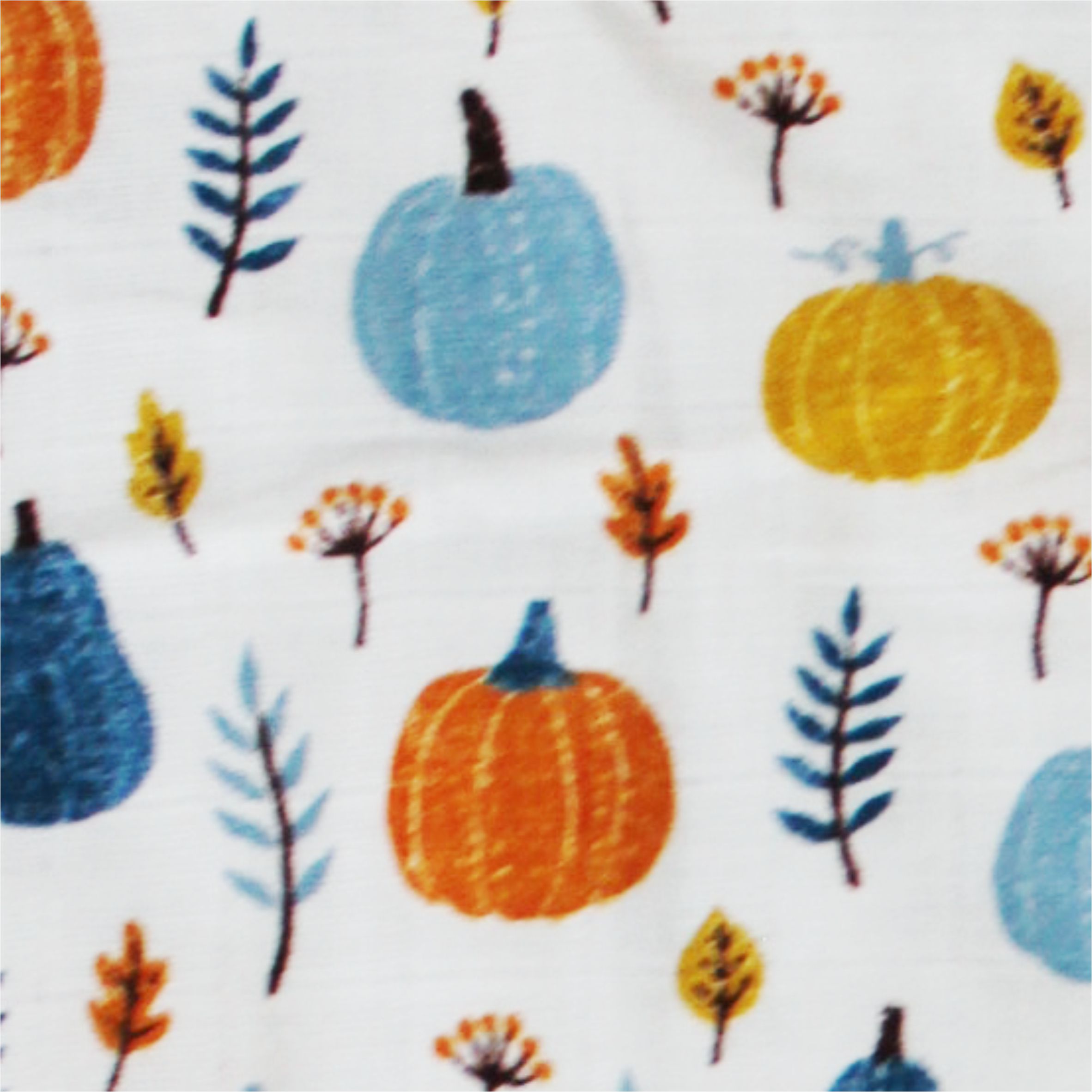 Multicolour Pumpkin 100% Organic Cotton Muslin Fabric