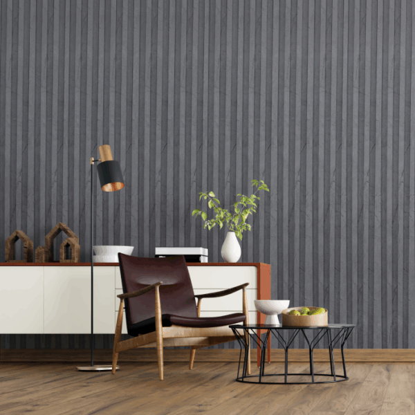 Grey Slate Flute Indoor Wall Panel