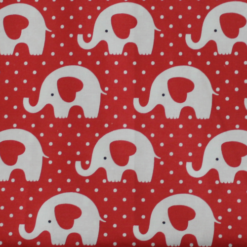 Dotted Elephant Heart 100% Turkish Cotton Fabric