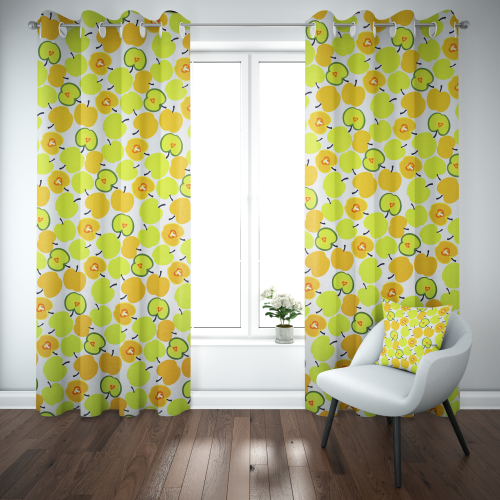 Bright Apples Canvas Novelty Fabric 140Cm