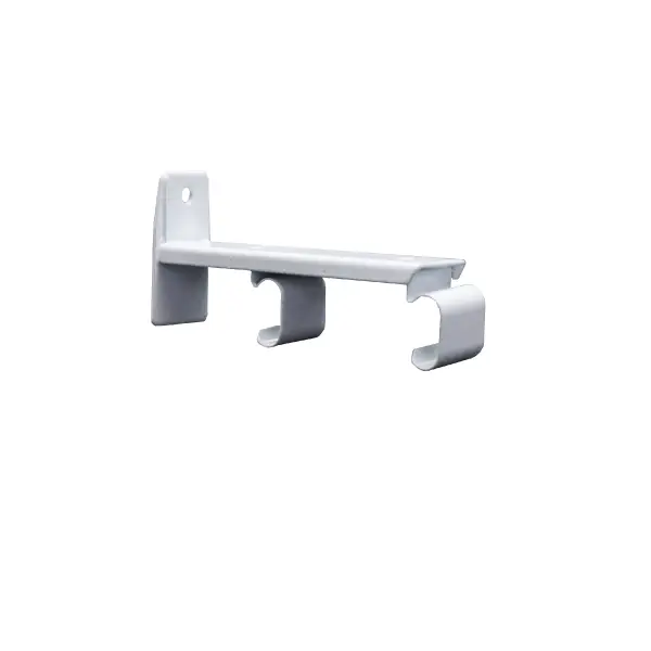 C – Track Metal Bracket – Double (Wall Fix - White)