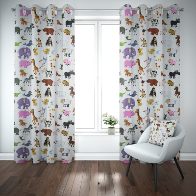 Colourful Animal Novelty Fabric 140Cm