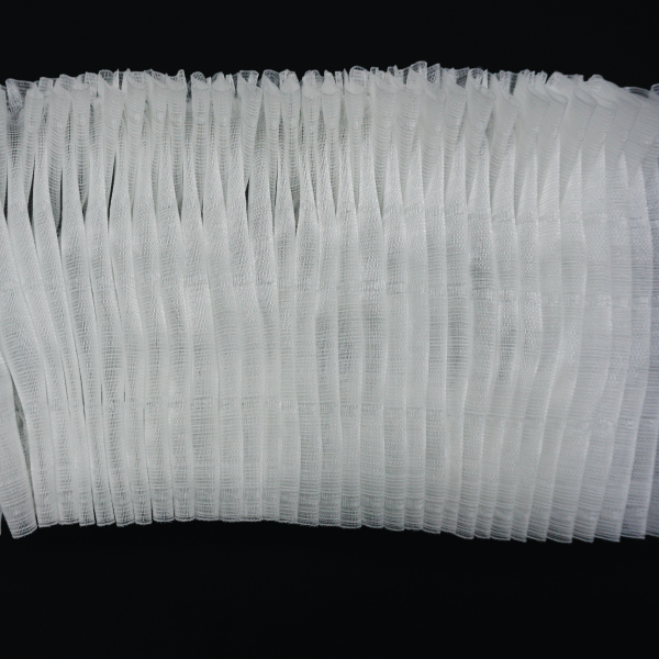 Waterfall Pleat Tape – Clear / White – 50m