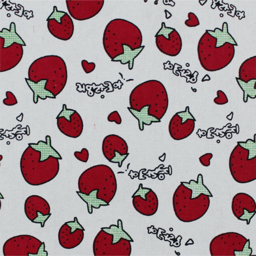 Strawberry Cotton Canvas Novelty Fabric 150Cm