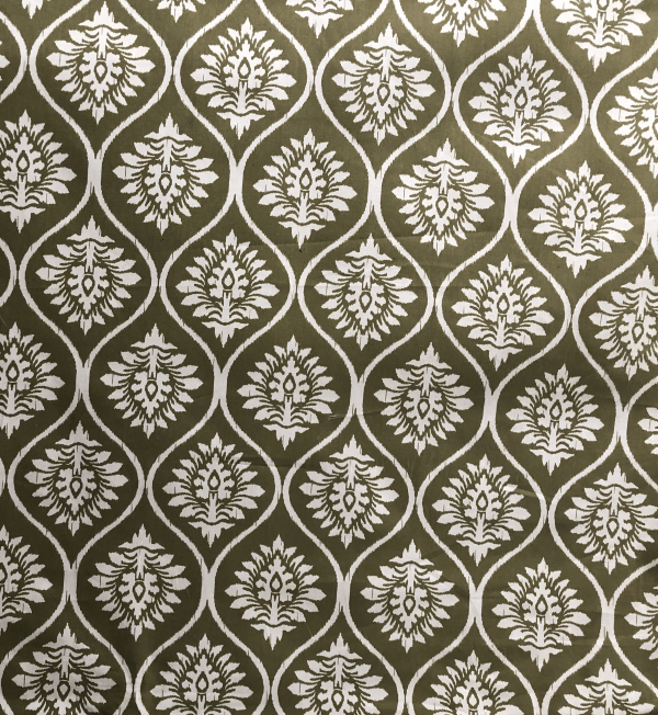 Corfu Ikat Green Canvas Fabric