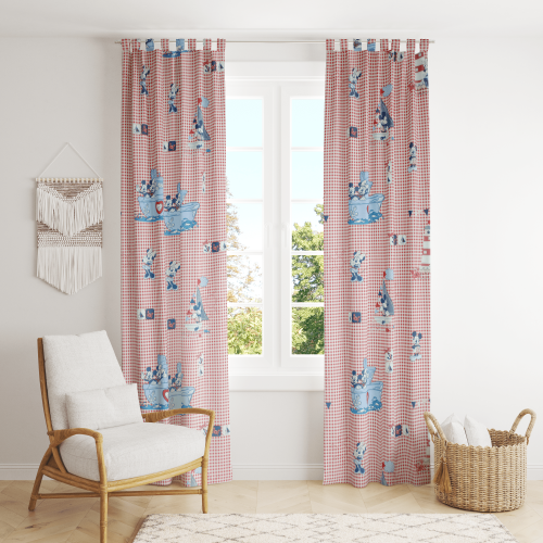 Minnie & Mickey Oceanic Coast Red Novelty Fabric 140Cm