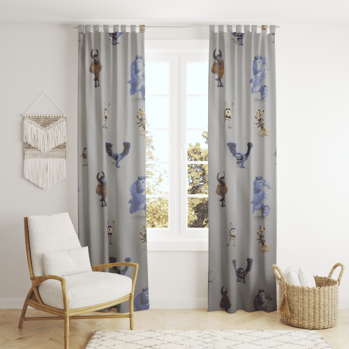 Monsters Inc Grey Novelty Fabric 140Cm