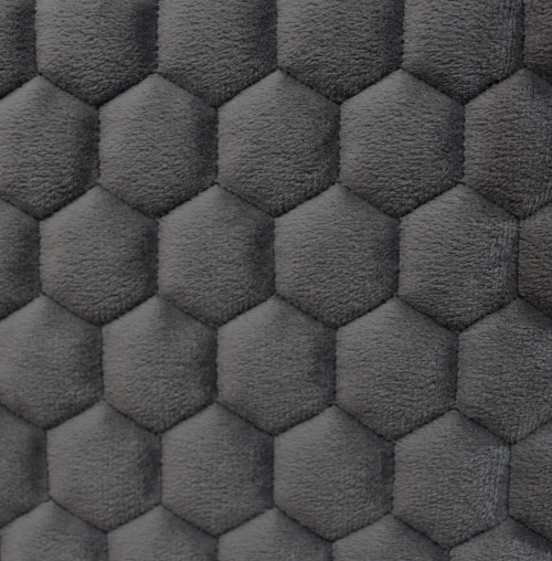 Loom Belle Hexa Quilted Velvet Upholstery Fabric - Graphite