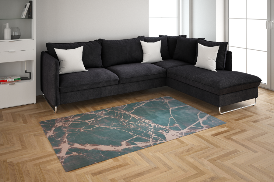 Istanbul Rug Sea Green With Cream Cracks 1600 X 2300Mm