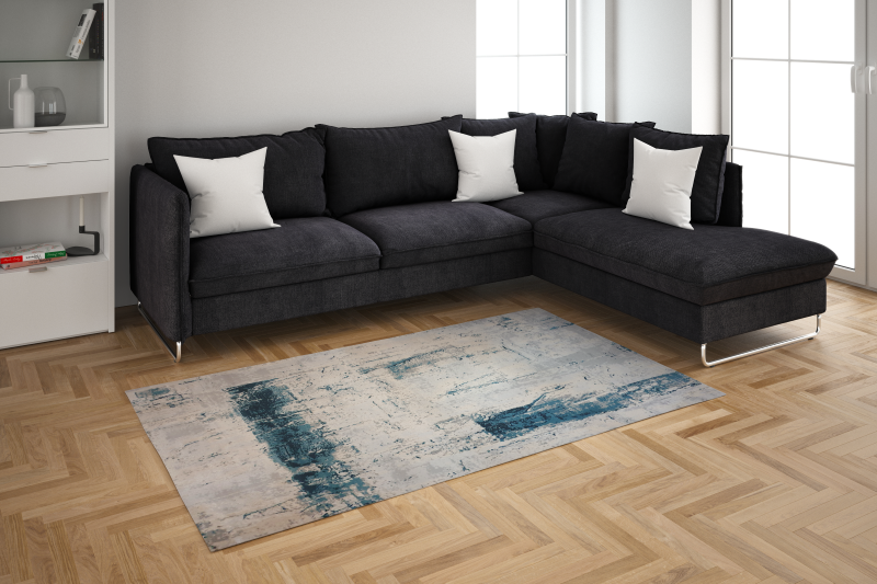 Topaz 15465 Cream & Blue Rug 1600 X 2300Mm