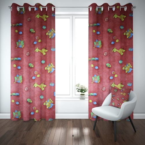 Red Playful Silky Novelty Fabric 140Cm