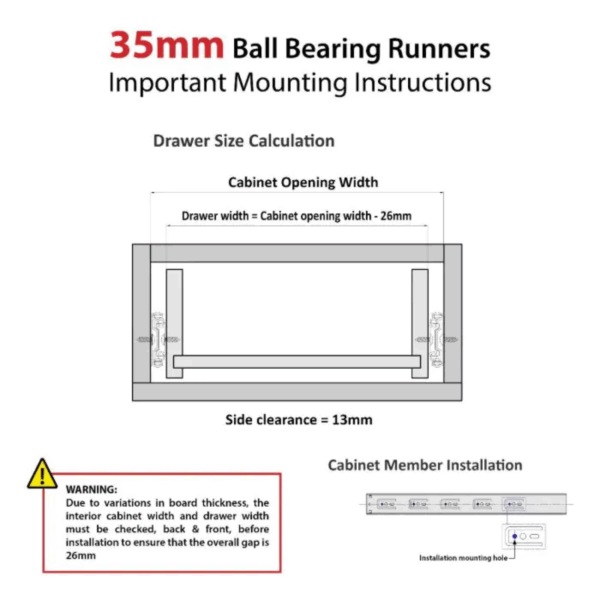 35Mm Full Extention Ball Bearing Runner