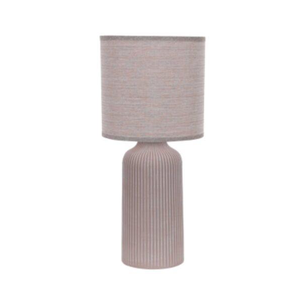 Brown Ceramic Base With Cream Fabric Shade Light Tl837