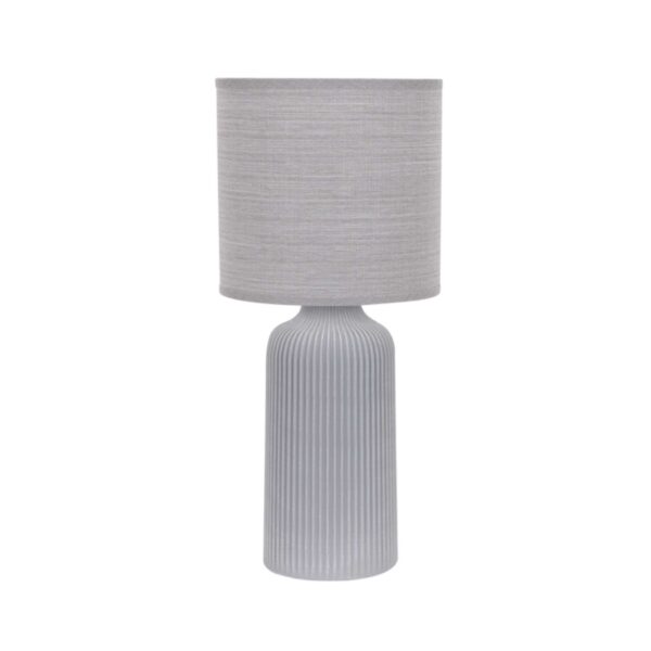 Grey Ceramic Base With Cream Fabric Shade Light Tl838