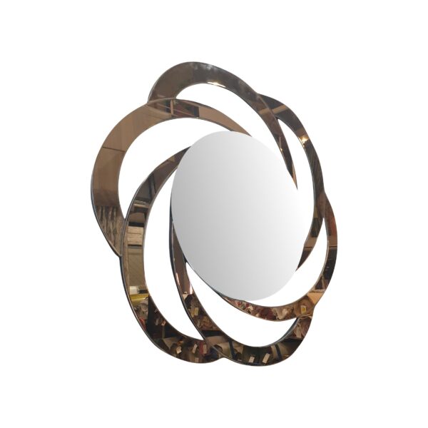 Modern Rose Gold Overlapping Circle Wall Mirror