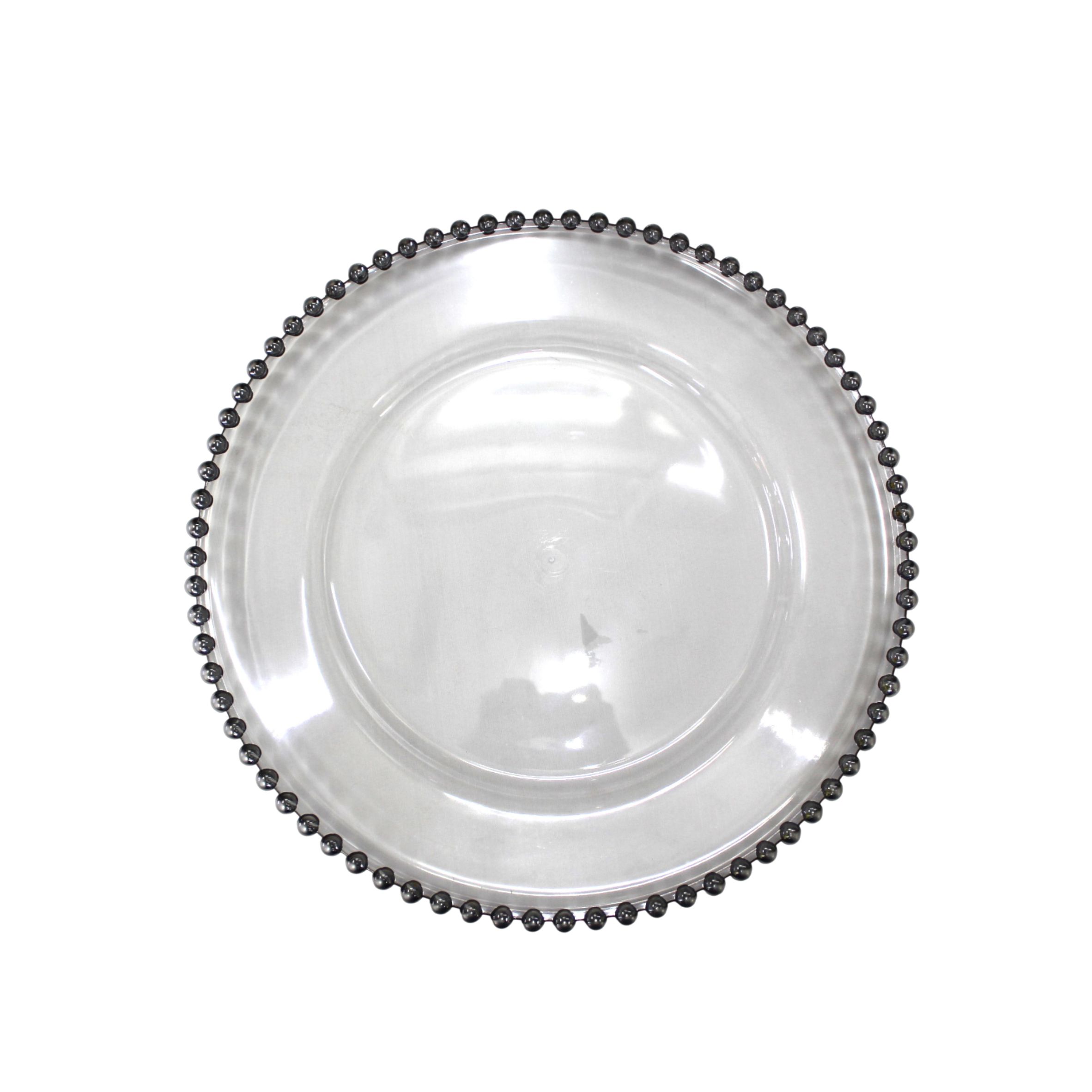 Round Beads Silver Transparent Underplate