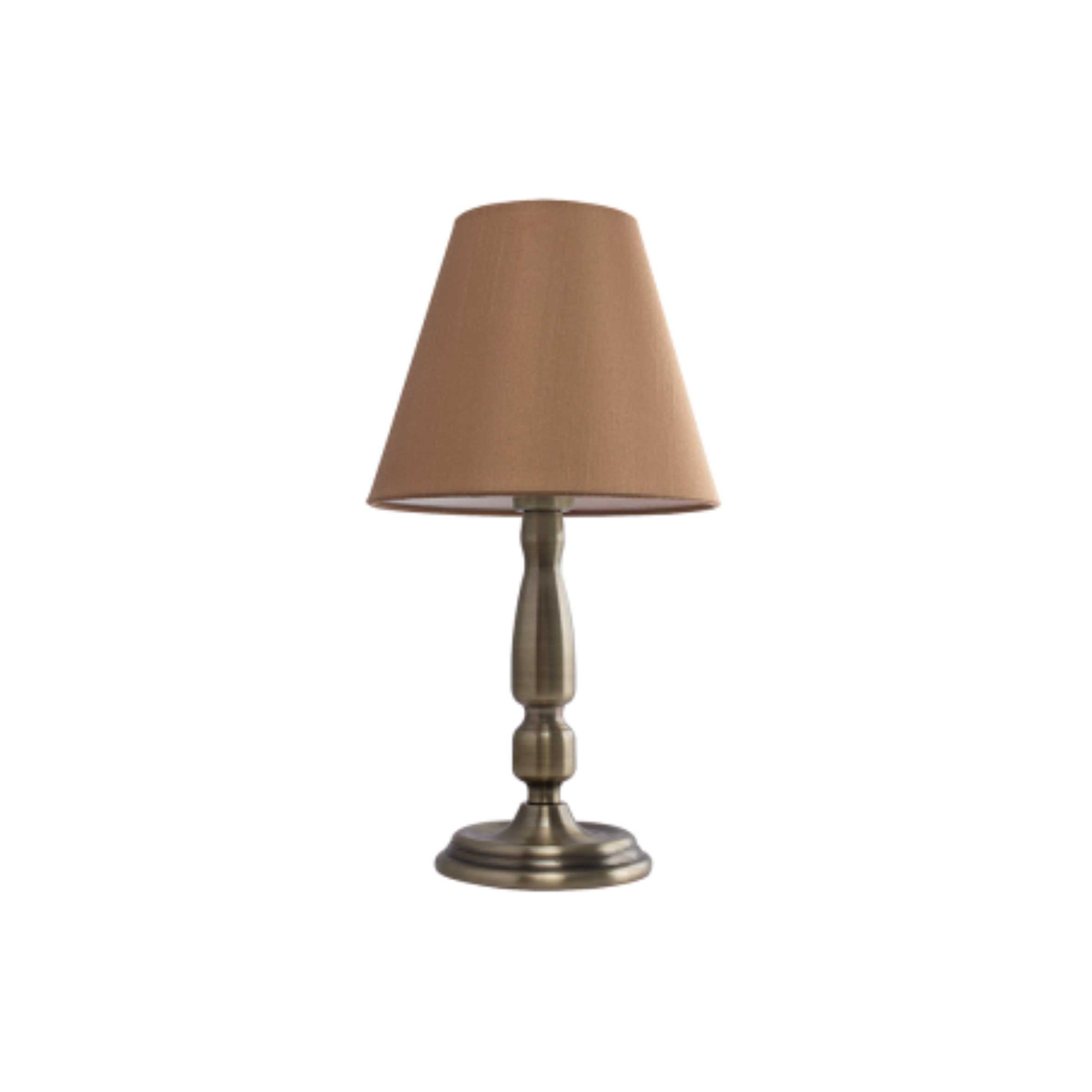 Bronze Base With Beige Fabric Shade Tl150