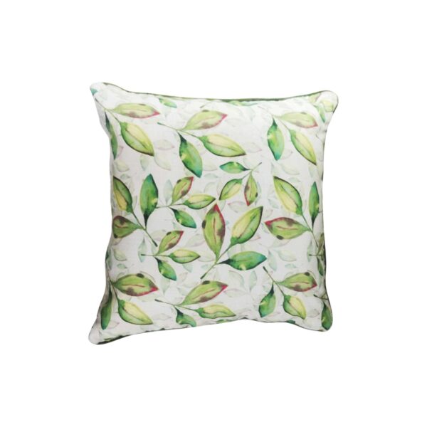 Green Leaves With White Background Scatter Cushion - 60 X 60Cm