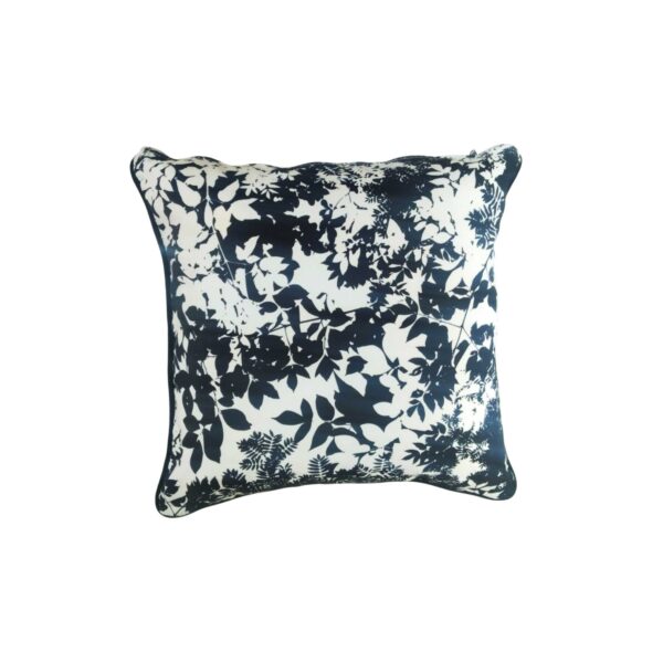 Black Leaves With White Background Scatter Cushion - 60 X 60Cm