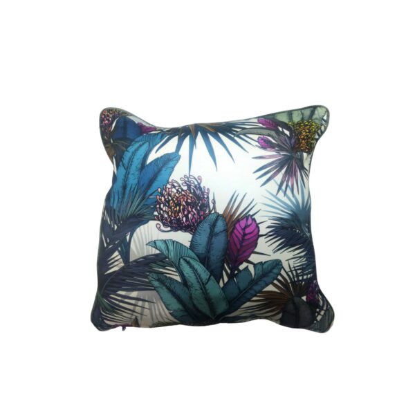 Multicolour Leaves White Background Scatter Cushion - 60 X 60Cm