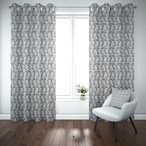 Zebra Grey Kids Safari Novelty Fabric 140Cm