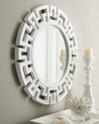 Pine Board Circular Wall Mirror