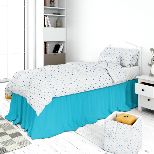 Small Blue Hearts 100% Organic Cotton Muslin Fabric