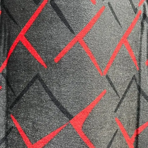 Black & Red Geometric Car Upholstery Fabric