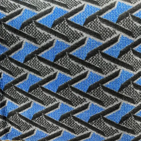 Blue & Black Chevron Upholstery Fabric
